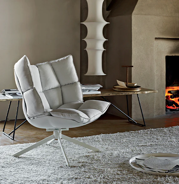 Husk Swivel Armchair with Armrests - Image 3