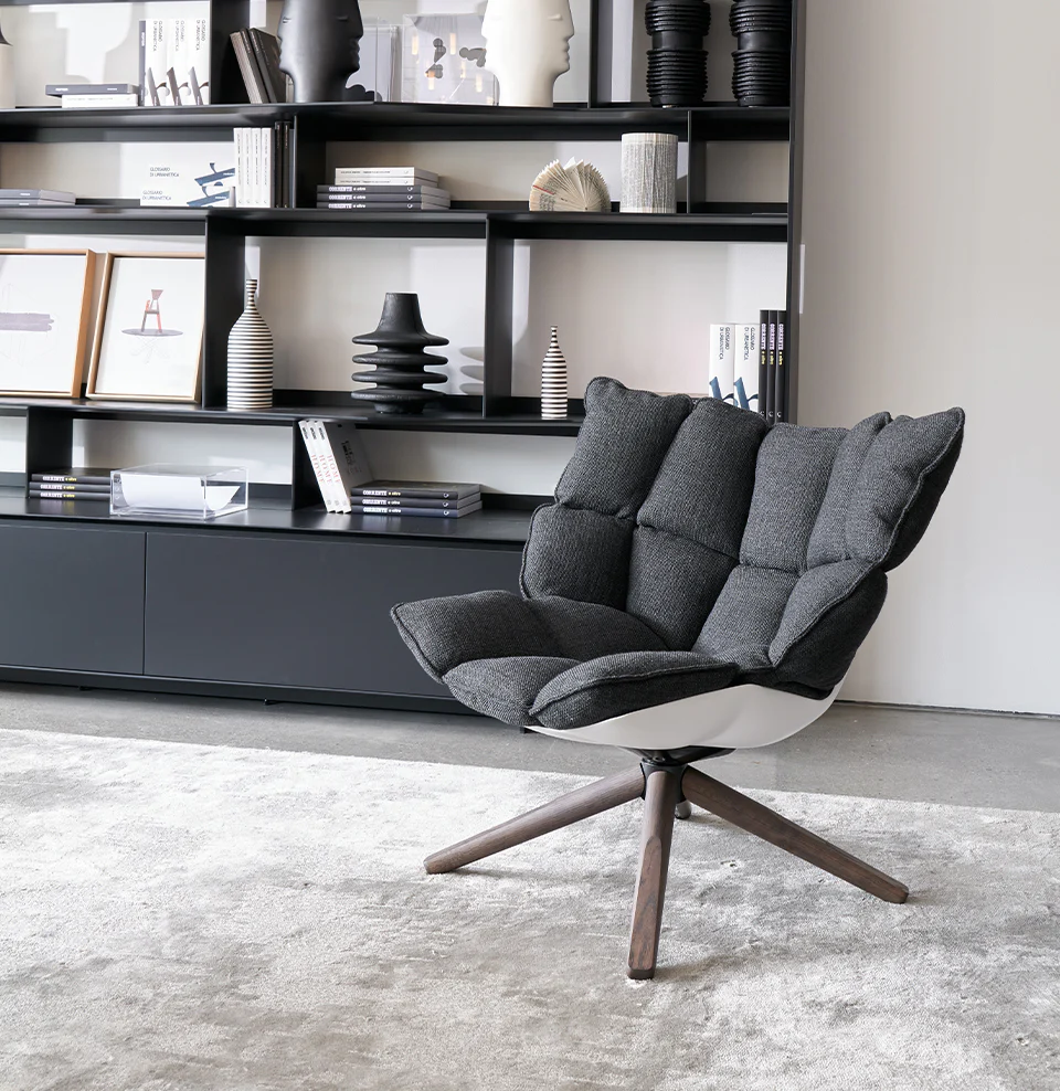 Husk Swivel Armchair with Armrests - Image 4