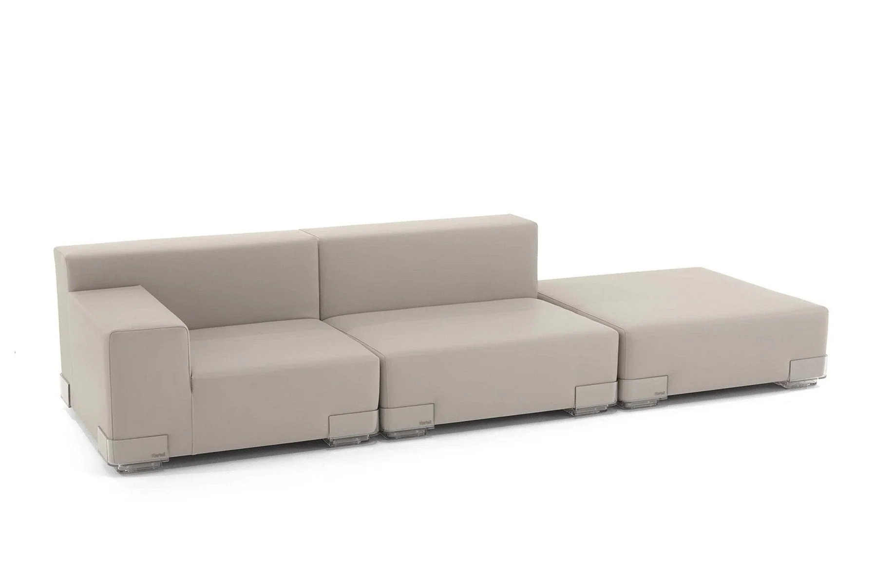 Plastics Tech Fabric Sofa with Right Ottoman - Image 3