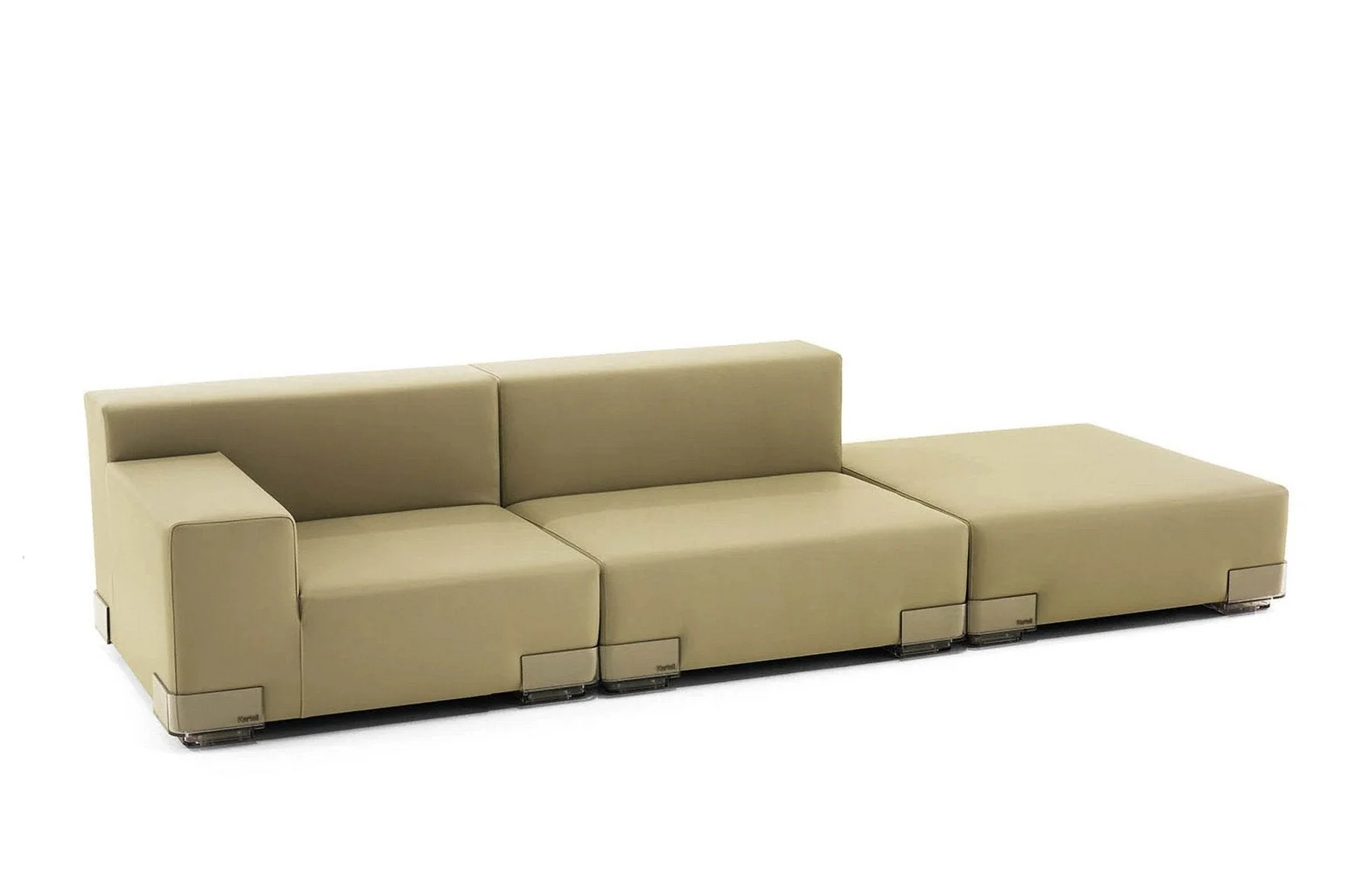 Plastics Tech Fabric Sofa with Right Ottoman - Image 4