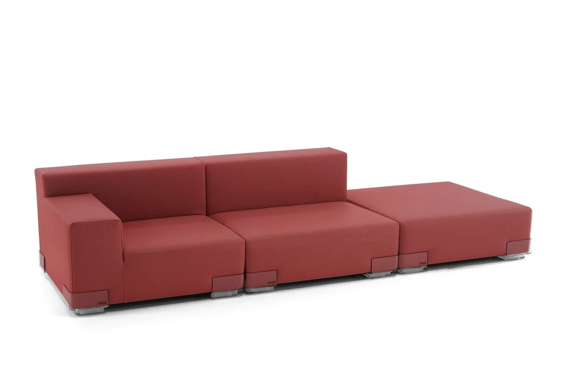 Plastics Tech Fabric Sofa with Right Ottoman - Image 6