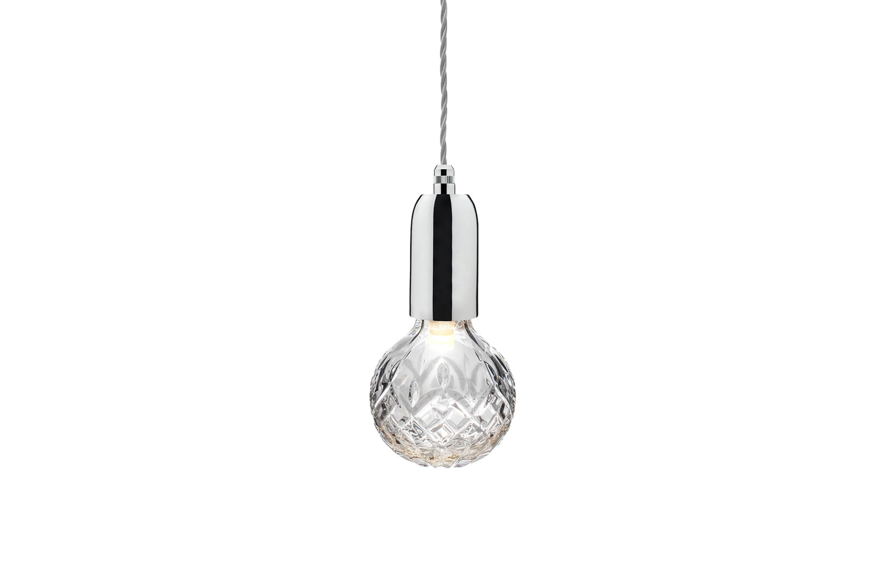 Clear Crystal Bulb Pendant - Polished Chrome