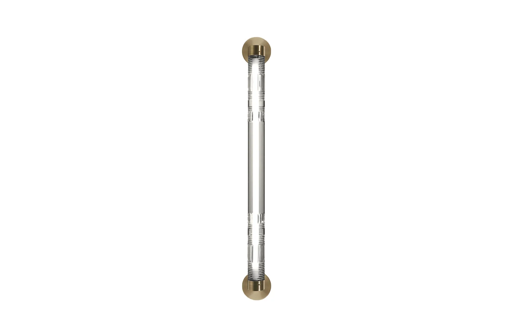 Crystal Tube Wall Light - Brushed Brass