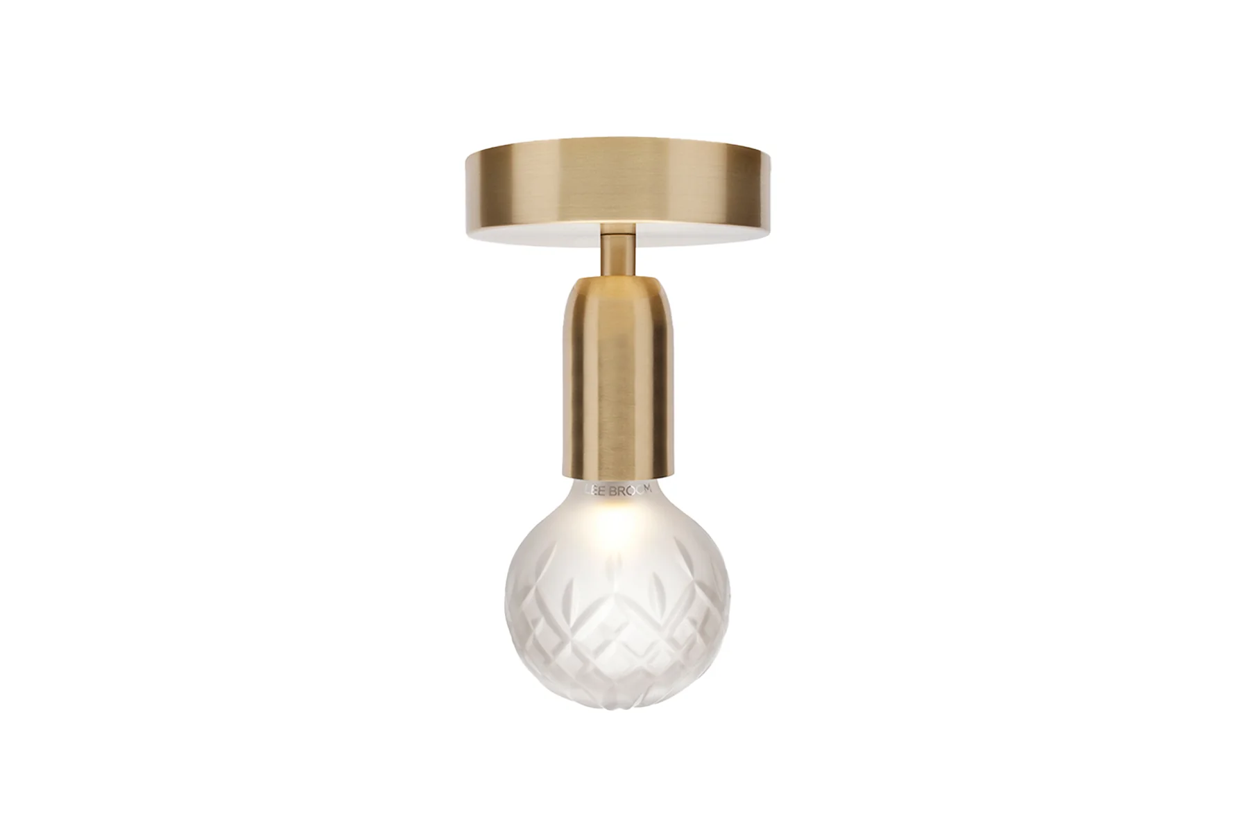 Frosted Crystal Bulb Ceiling Lamp - Brushed Brass