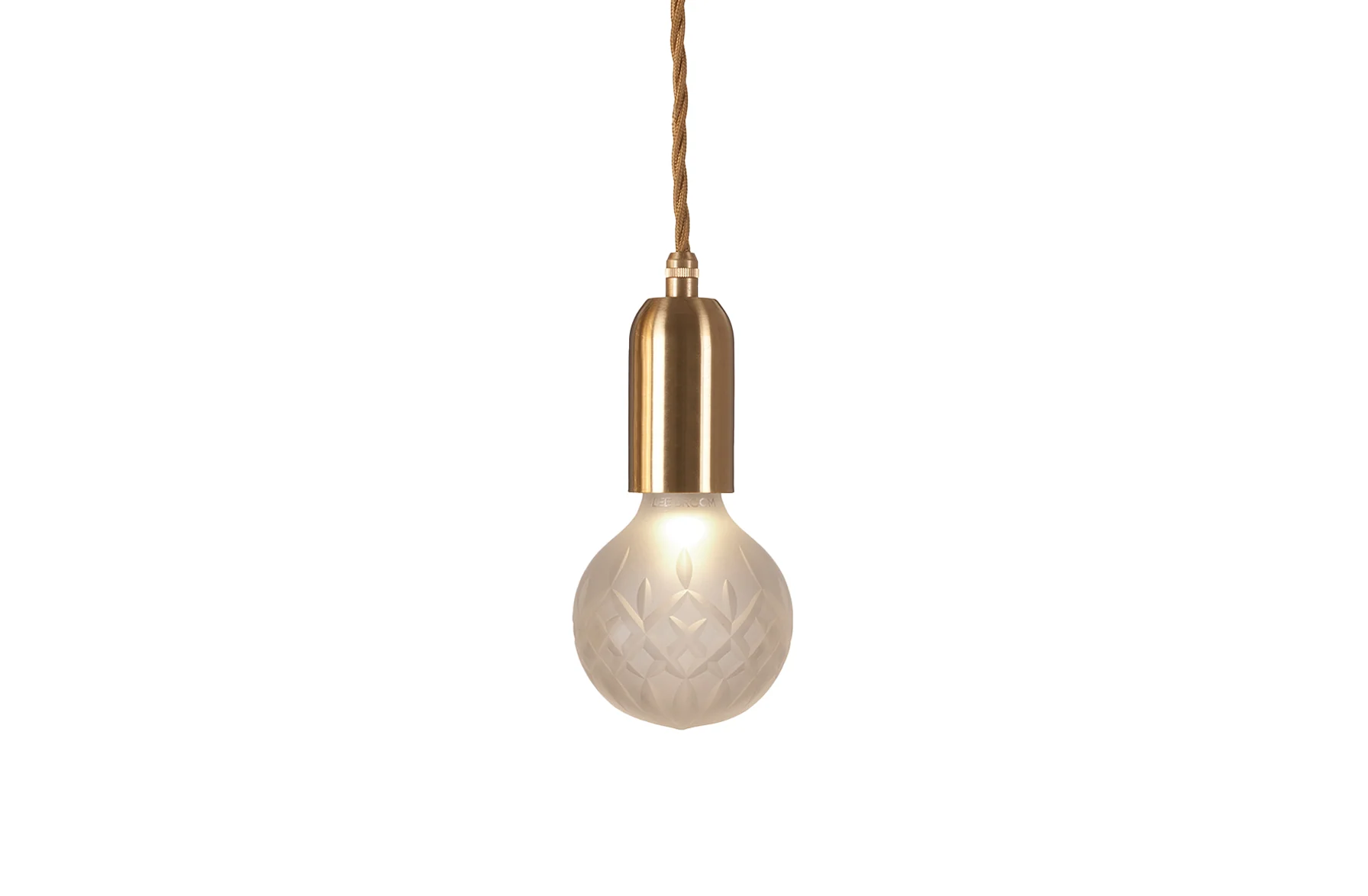 Frosted Crystal Bulb Pendant - Brushed Brass