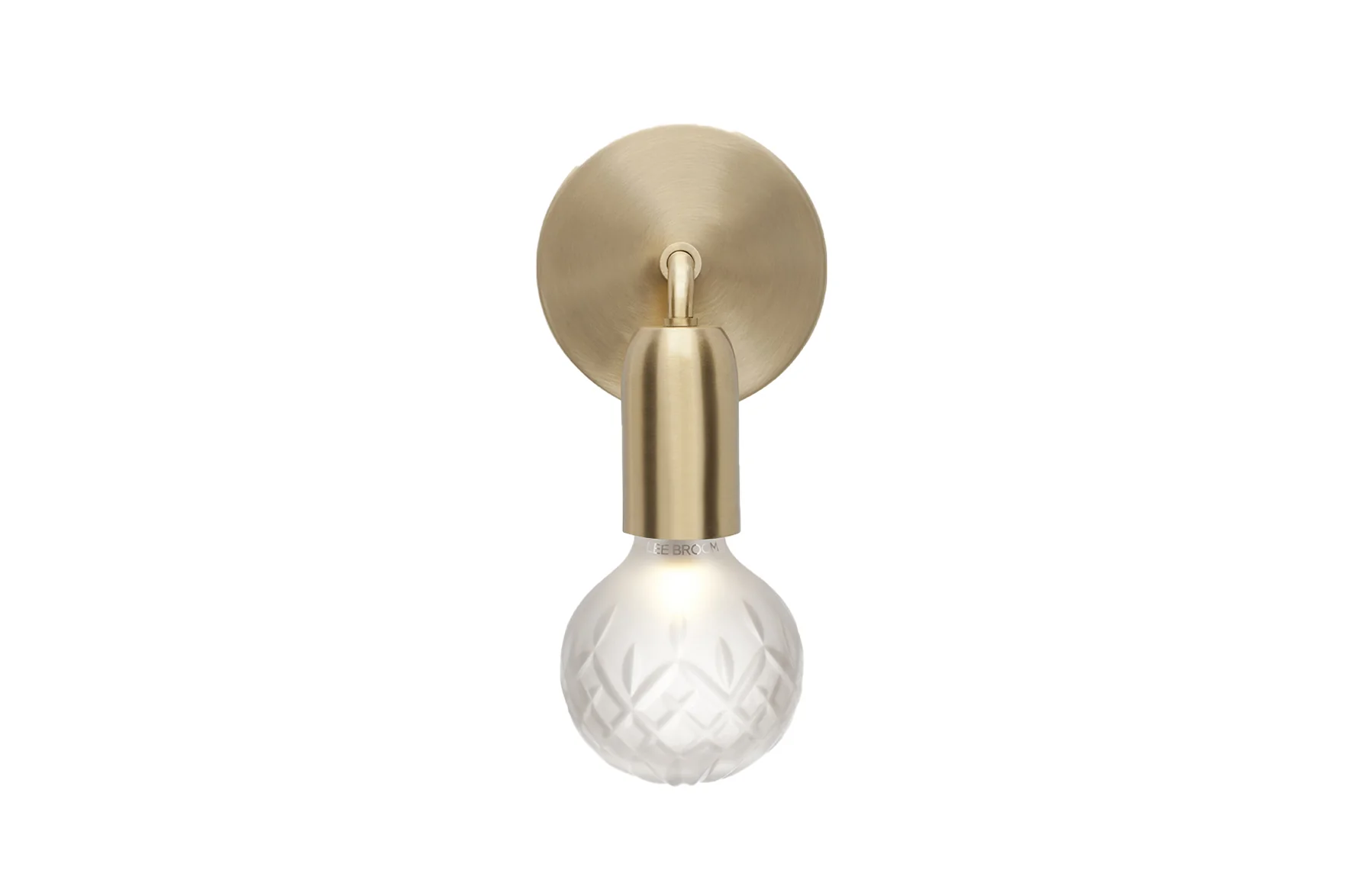 Frosted Crystal Bulb Wall Lamp - Brushed Brass