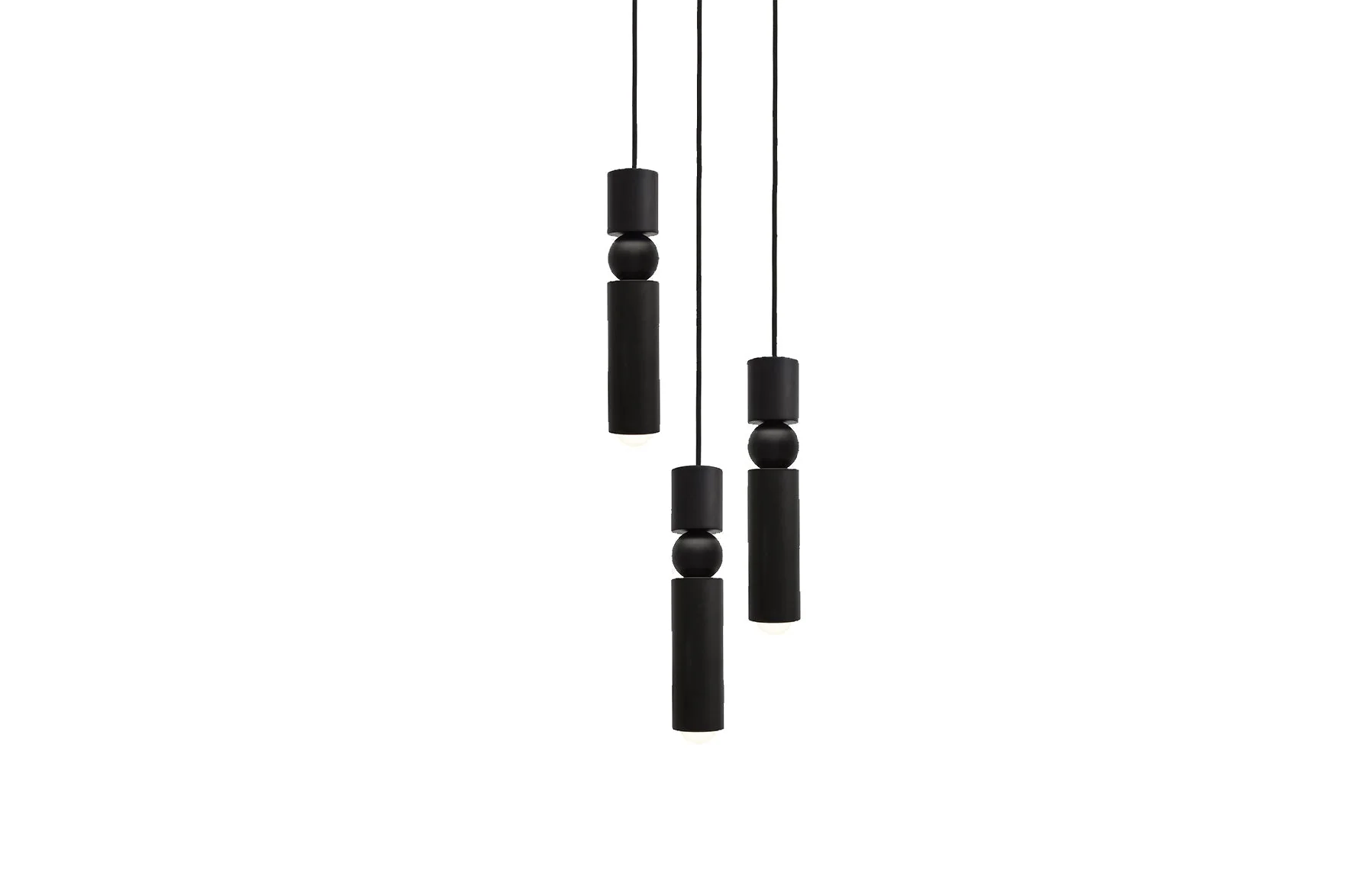 Fulcrum Chandelier 3 Piece - Matte Black