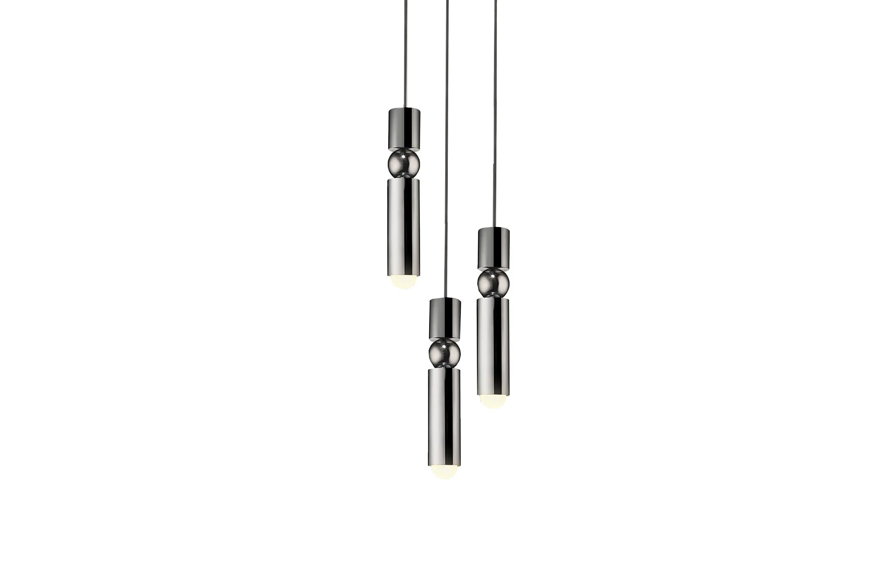 Fulcrum Chandelier 3 Piece - Polished Chrome
