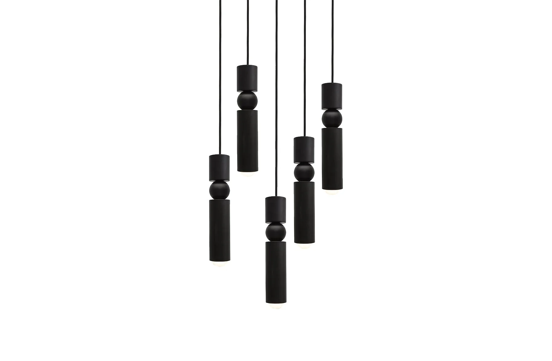 Fulcrum Chandelier 5 Piece - Matte Black