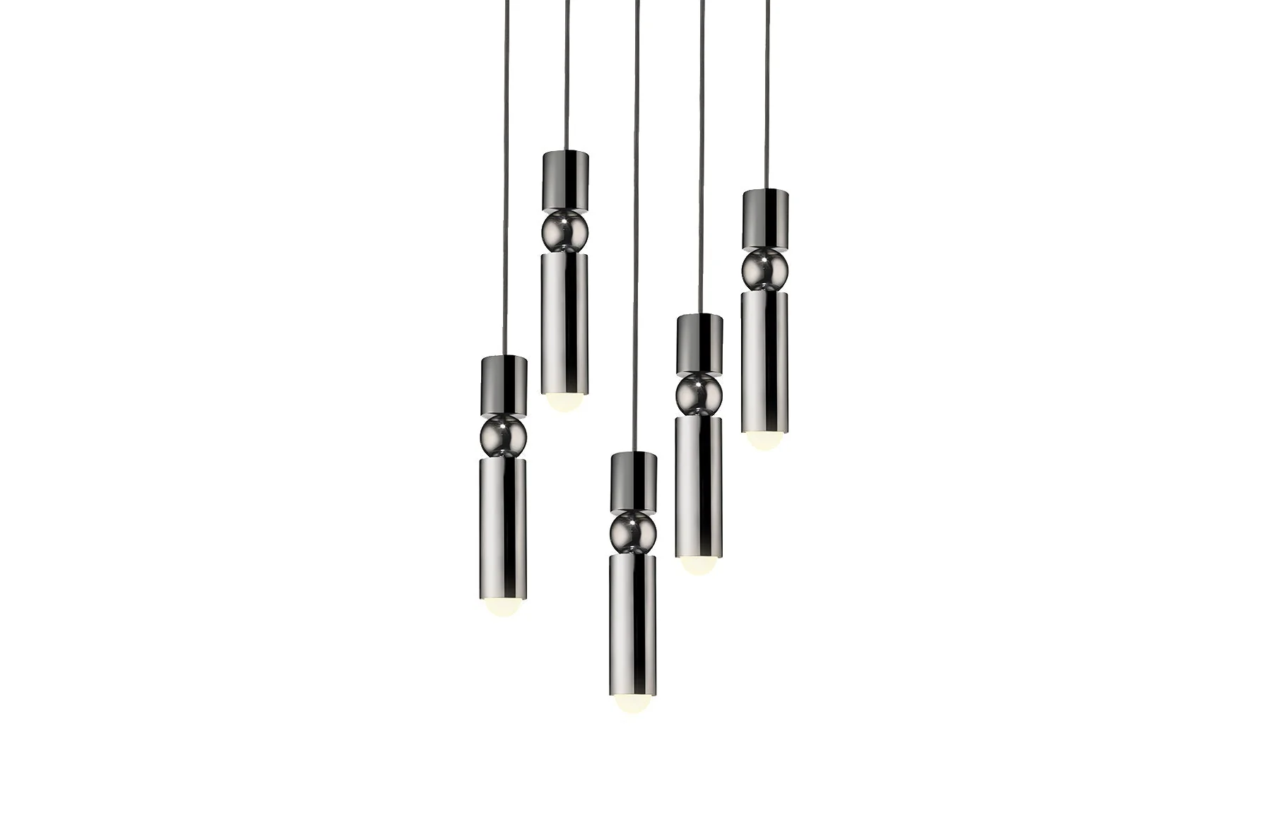 Fulcrum Chandelier 5 Piece - Polished Chrome