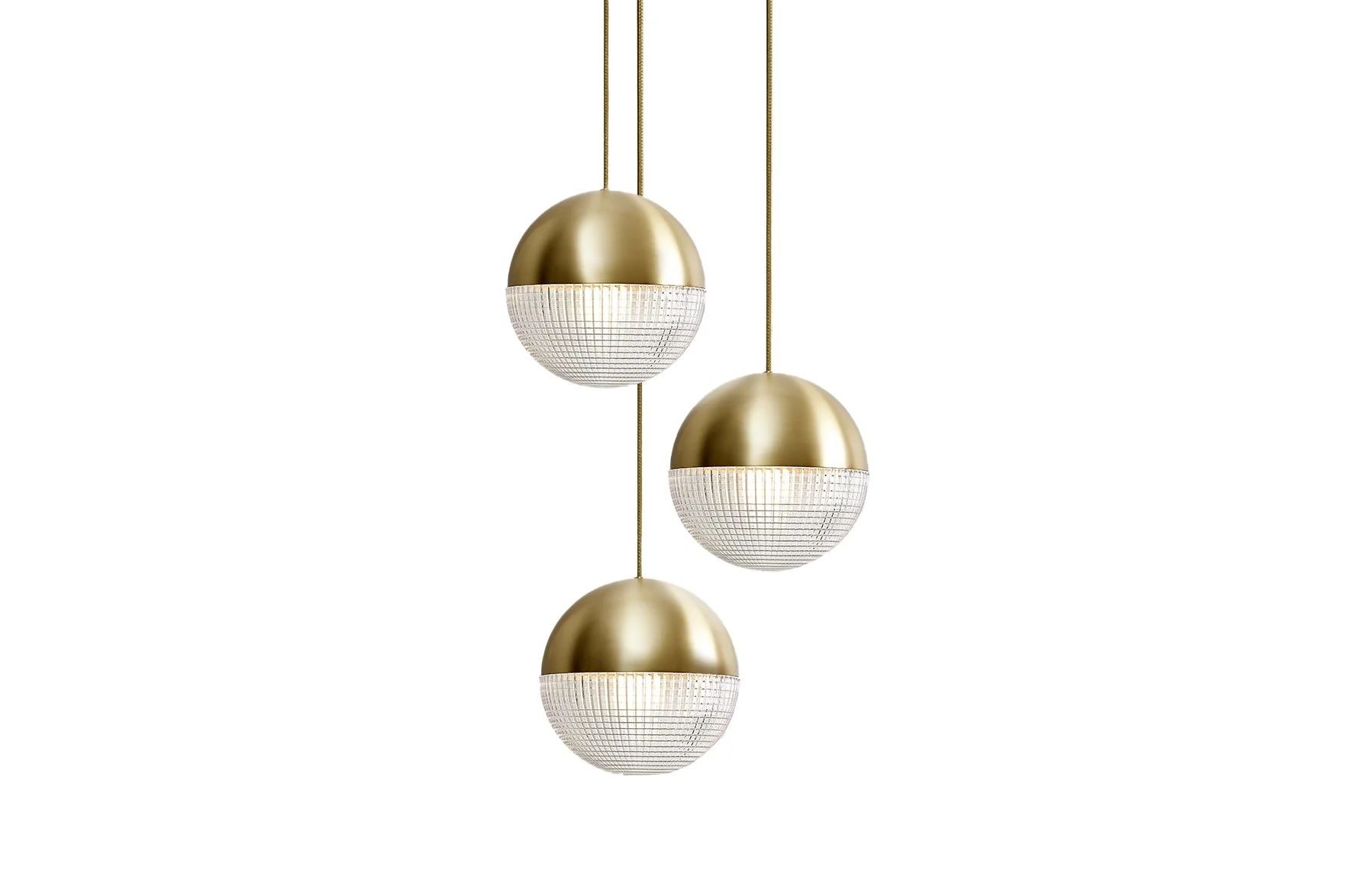 Little Lens Flair Chandelier 3 Piece - Brushed Brass