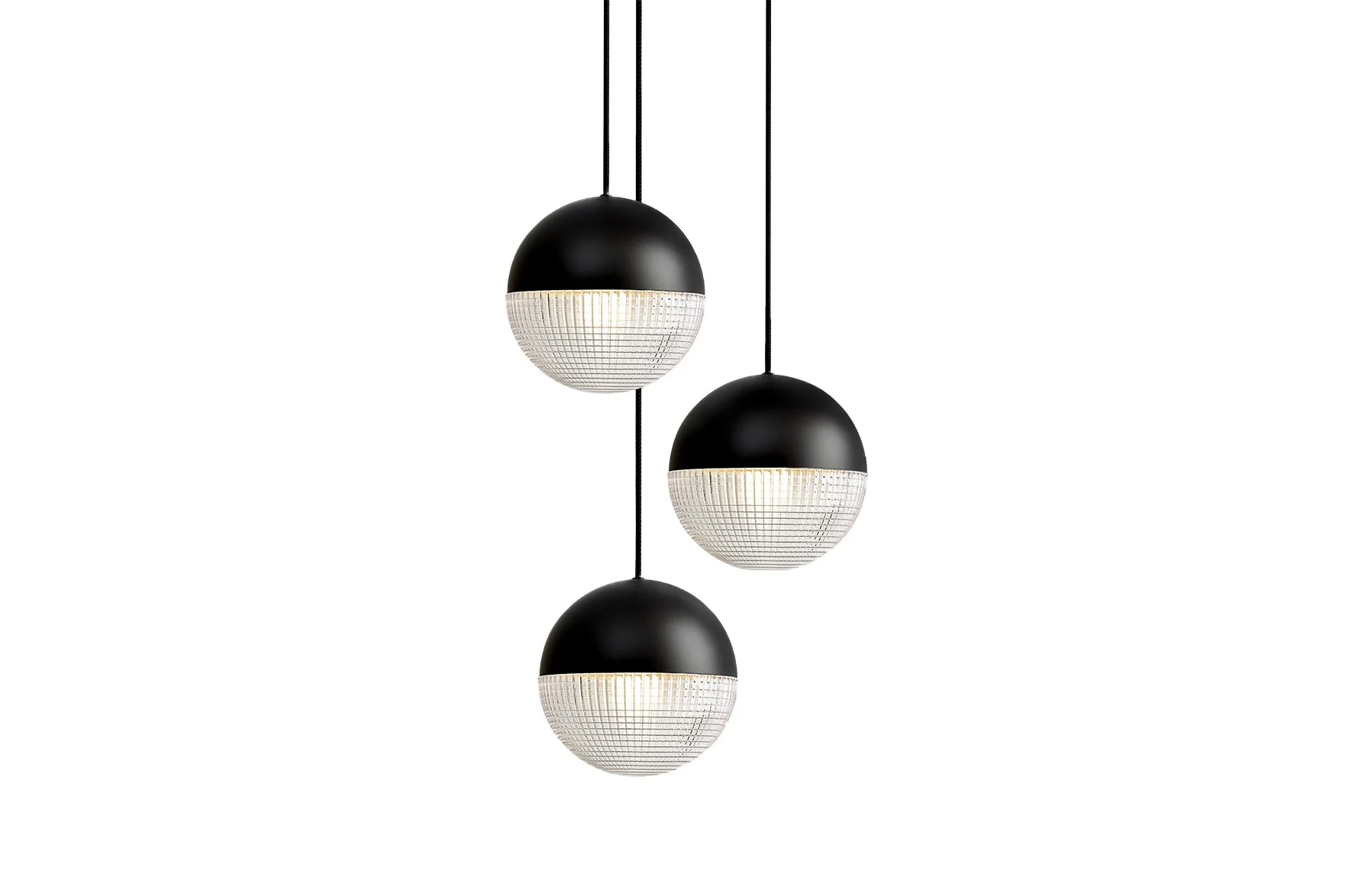 Little Lens Flair Chandelier 3 Piece - Matte Black