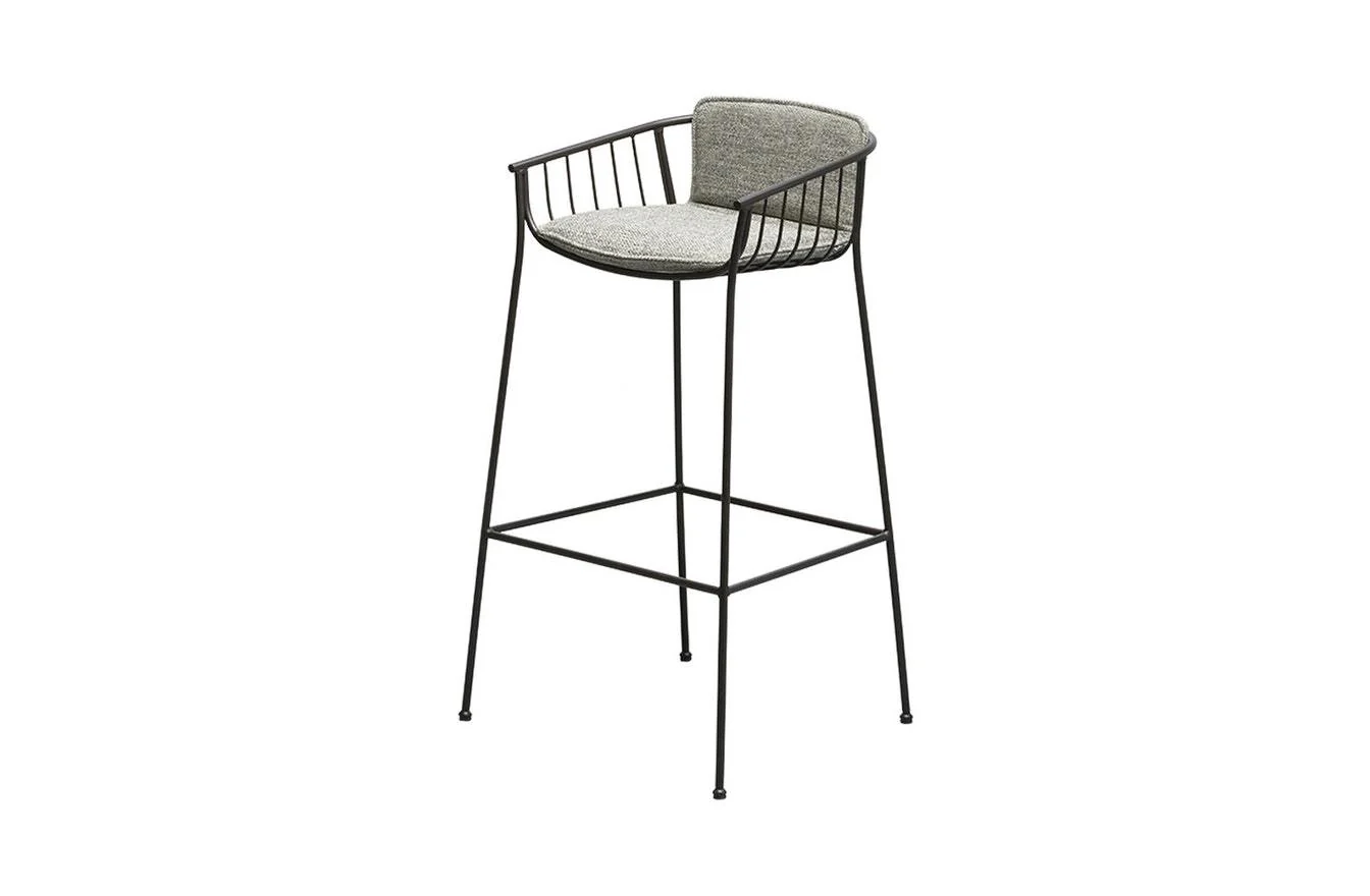 High Black Fabric Bar Stool Cat Outdoor